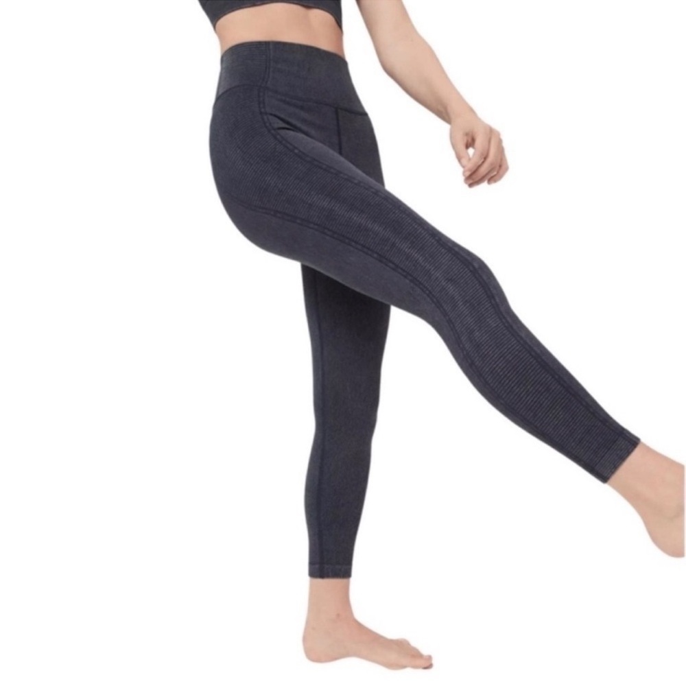 Offline by Aerie high rise ribbed moto Leggings black size M